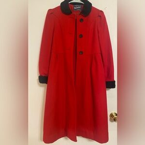 Rothschild Red and Black Trench Coat Classic Tailored Design